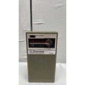 Vintage Emerson P3744A FM/AM 2-Band Radio Receiver Portable Battery-PARTS ONLY